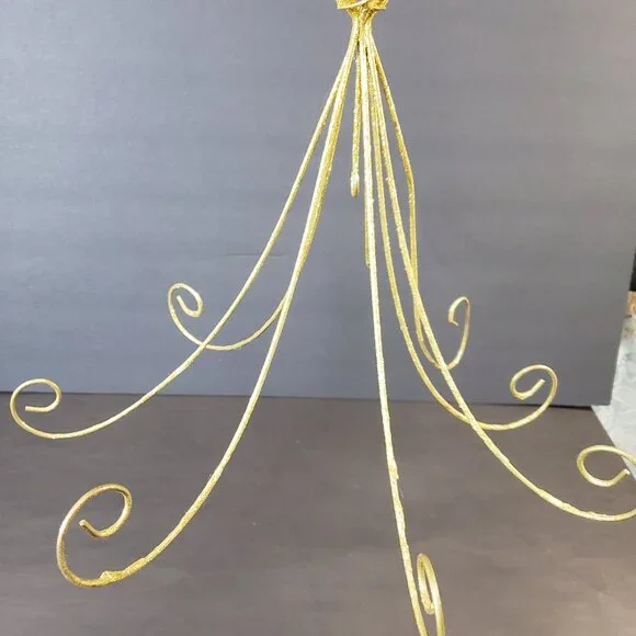 Hanging Gold Christmas Ornament Display Holder Decor 14" - Picture 6 of 11